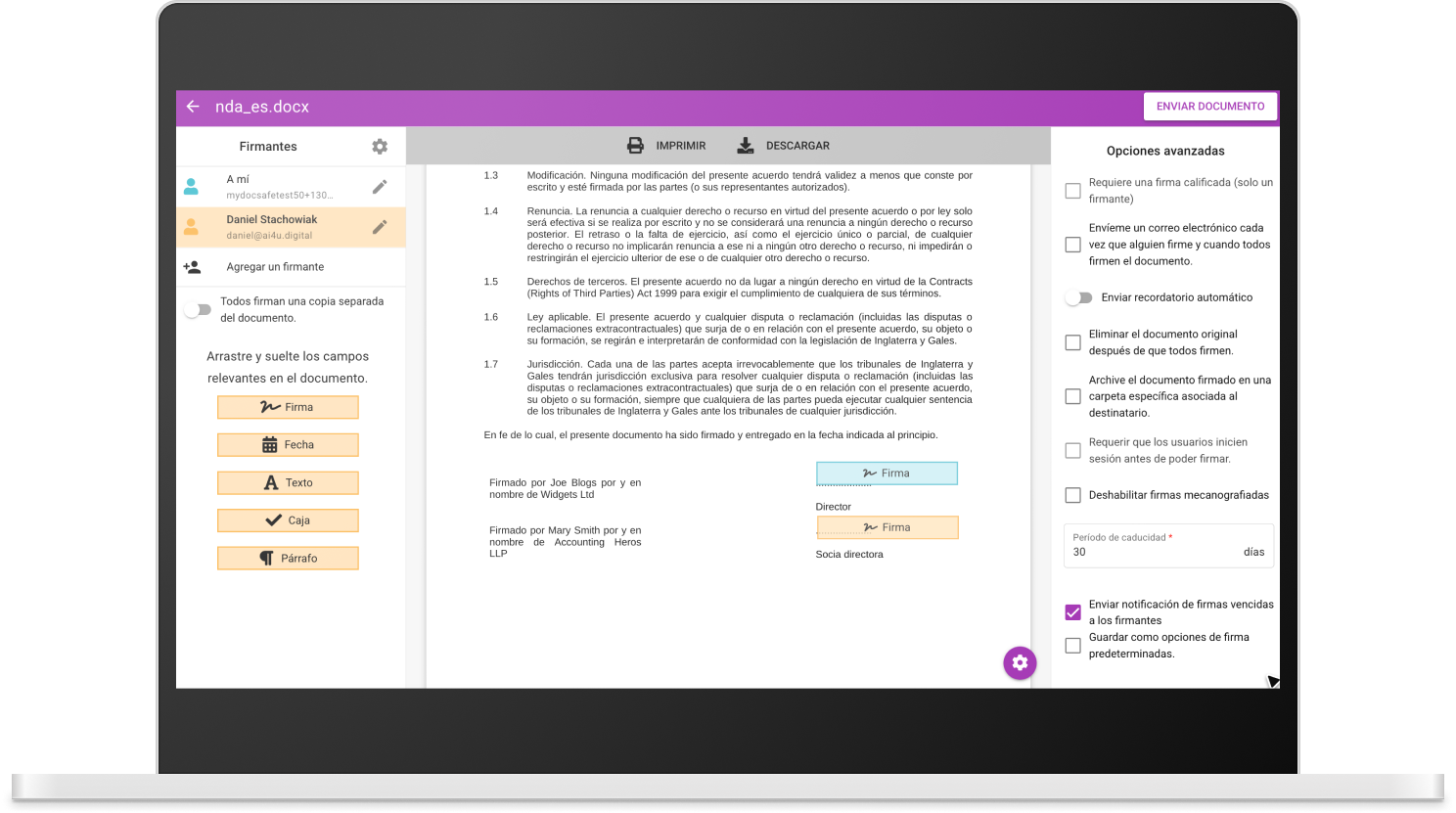 Electronic signatures – legally binding and secure