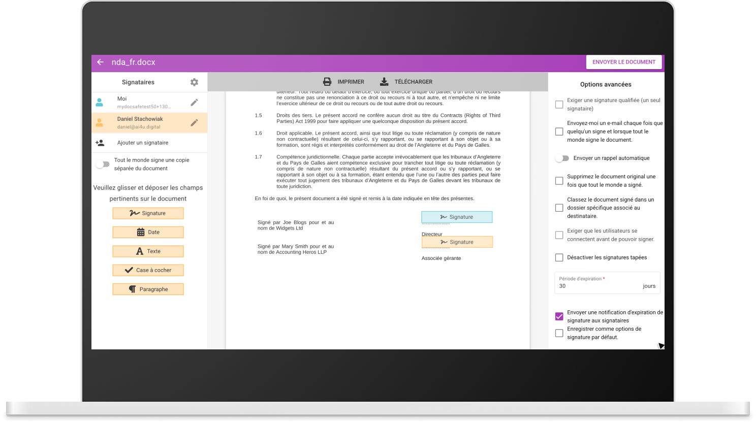 Electronic signatures – legally binding and secure