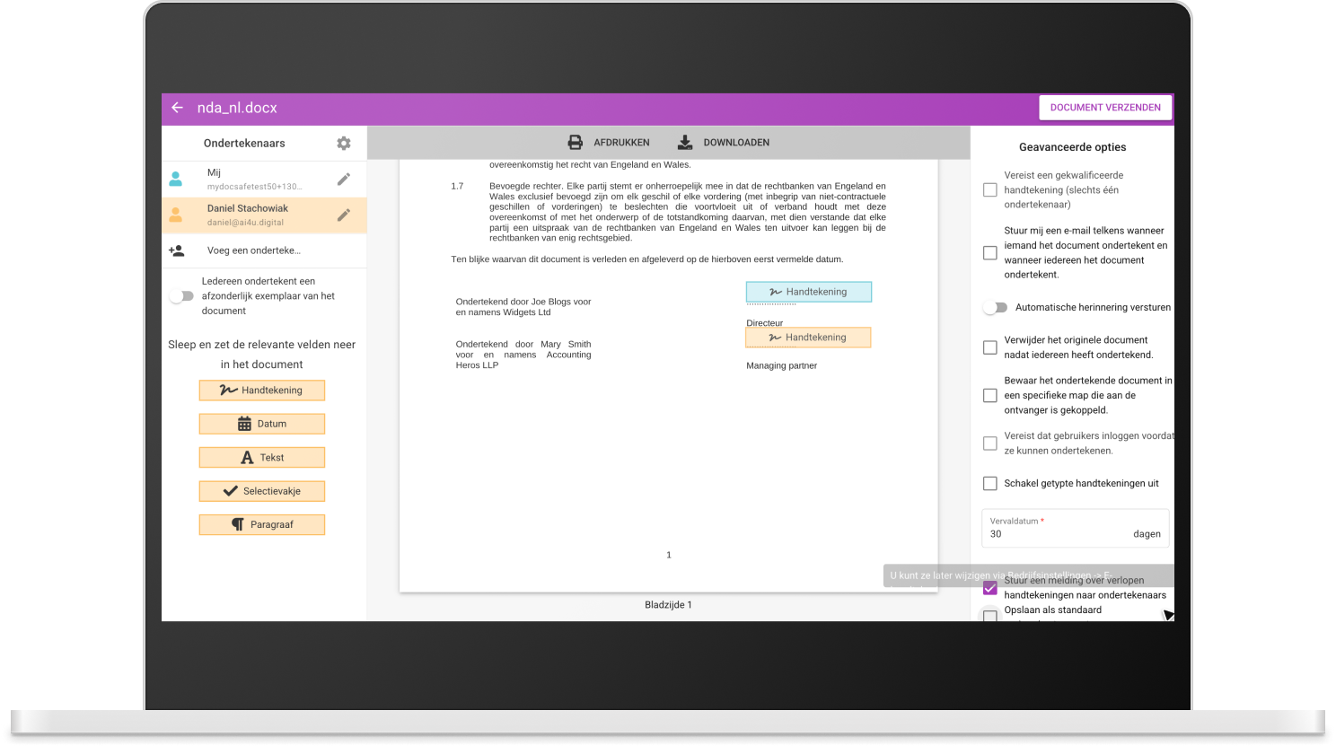 Electronic signatures – legally binding and secure