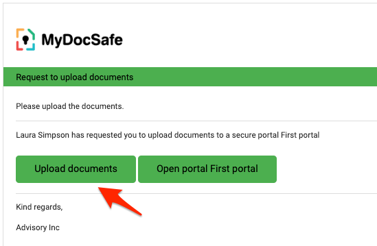 MyDocSafe document upload client request
