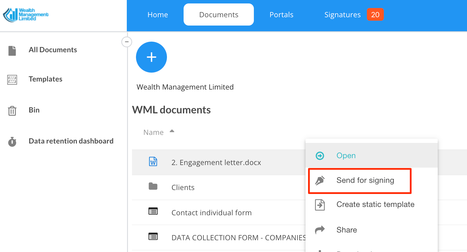 Надіслати документ на підпис - MyDocSafe 2