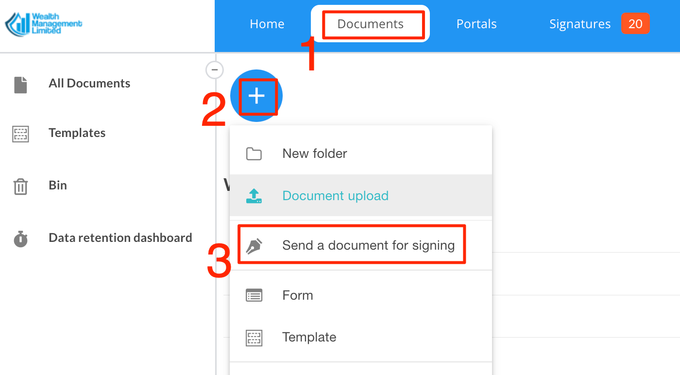 Надіслати документ на підпис - MyDocSafe
