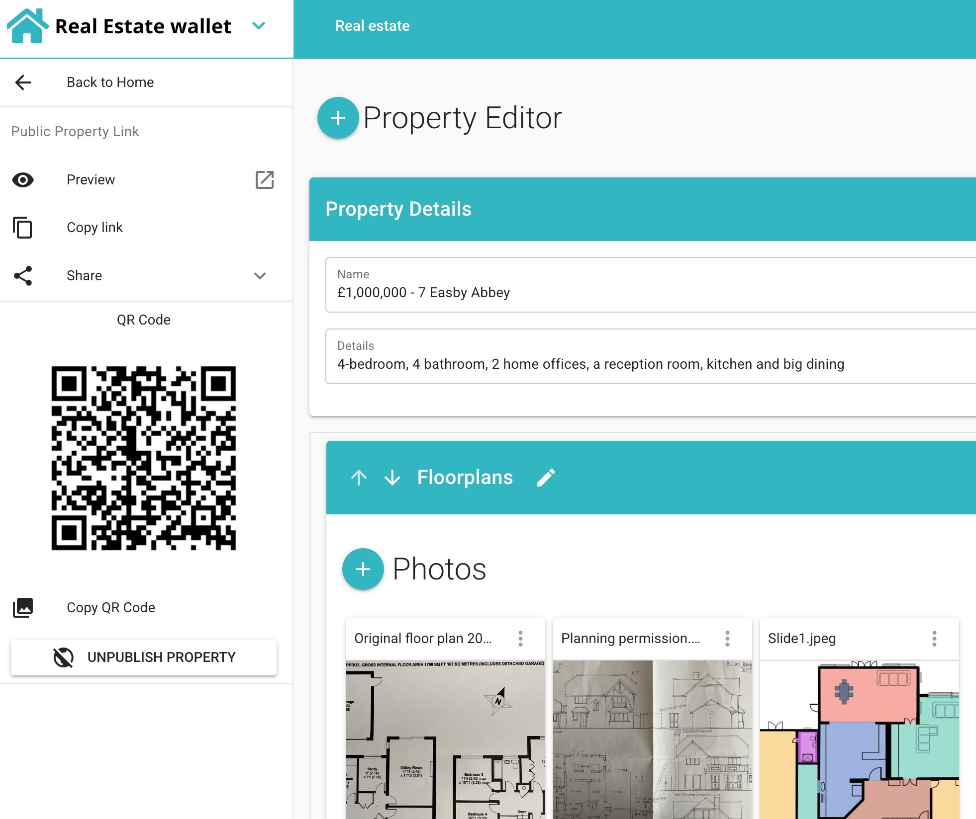 Створіть оголошення про продаж вашого будинку безкоштовно та опублікуйте його за допомогою QR-коду до MyDocSafe