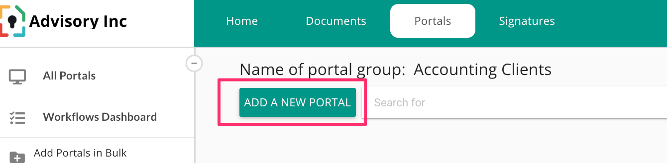 Aggiungi un nuovo portale
