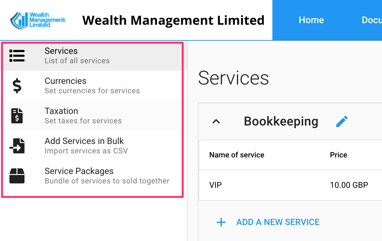 MyDocSafe SalesFlows Settings