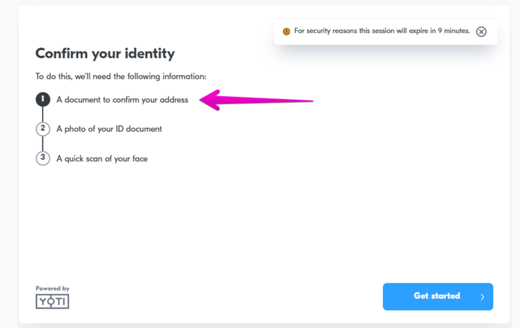 Proof-of-address test in MyDocSafe